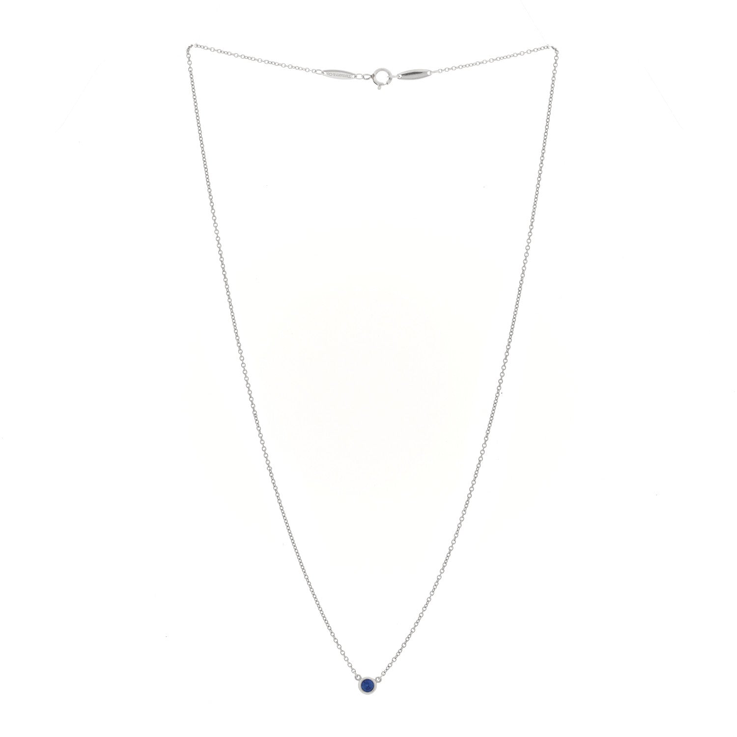 Tiffany Platinum Blue Sapphire .11ct Elsa Peretti Color by the Yard Necklace 3 of 5