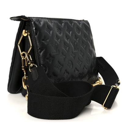 Louis Vuitton Lambskin Embossed Monogram Coussin PM Black 3 of 12
