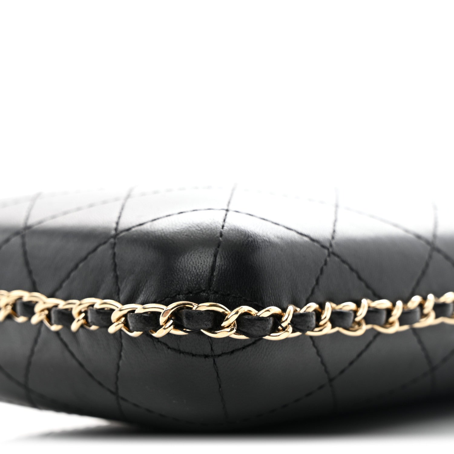 Chanel Lambskin Quilted Chain Around Phone Holder Black 10 of 10