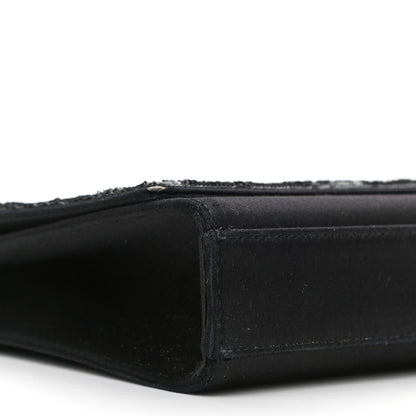 Saint Laurent Sequin Flip Satin Monogram Kate Chain Wallet Black 8 of 11