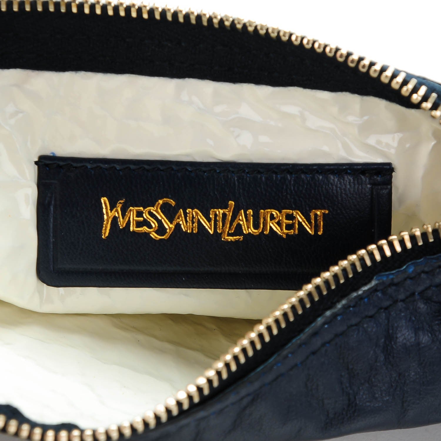Saint Laurent Lambskin Patent Large Neo Double Reversible Tote Navy White 7 of 8