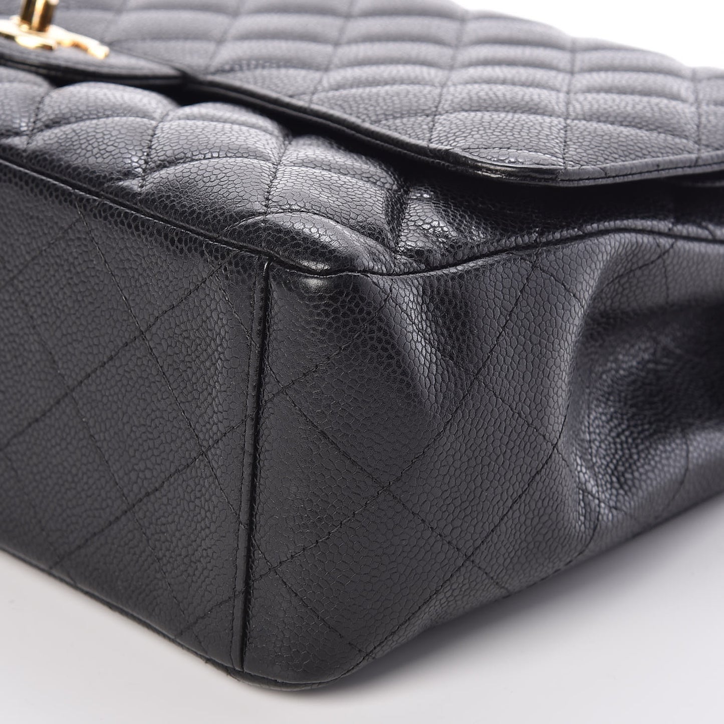 Caviar Quilted Maxi Double Flap Black
