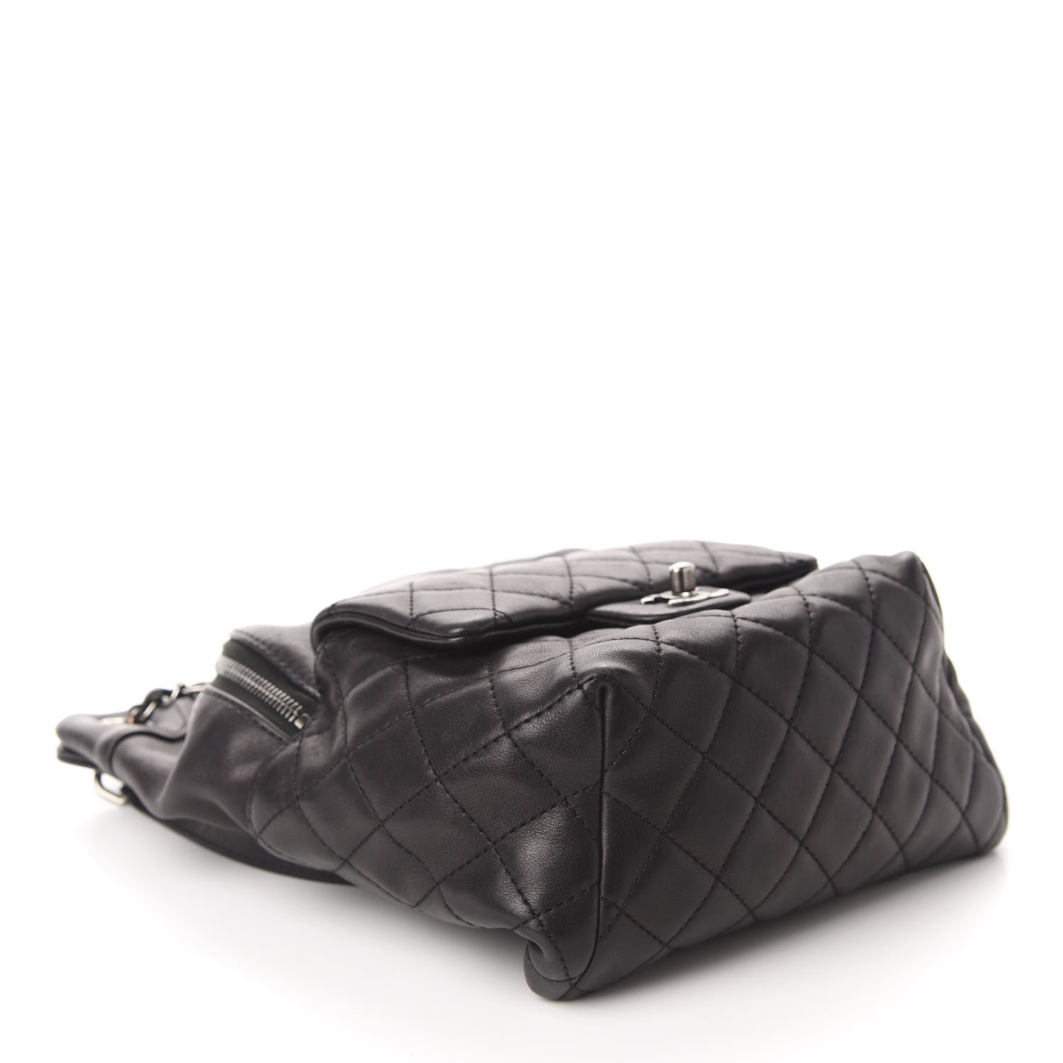 Chanel Lambskin Quilted Drawstring Backpack Black 4 of 16