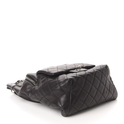 Chanel Lambskin Quilted Drawstring Backpack Black 4 of 16