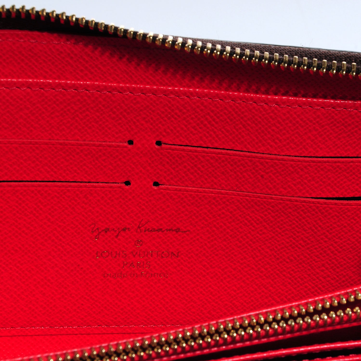 Louis Vuitton Monogram Kusama Pumpkin Dots Zippy Wallet Red 5 of 7