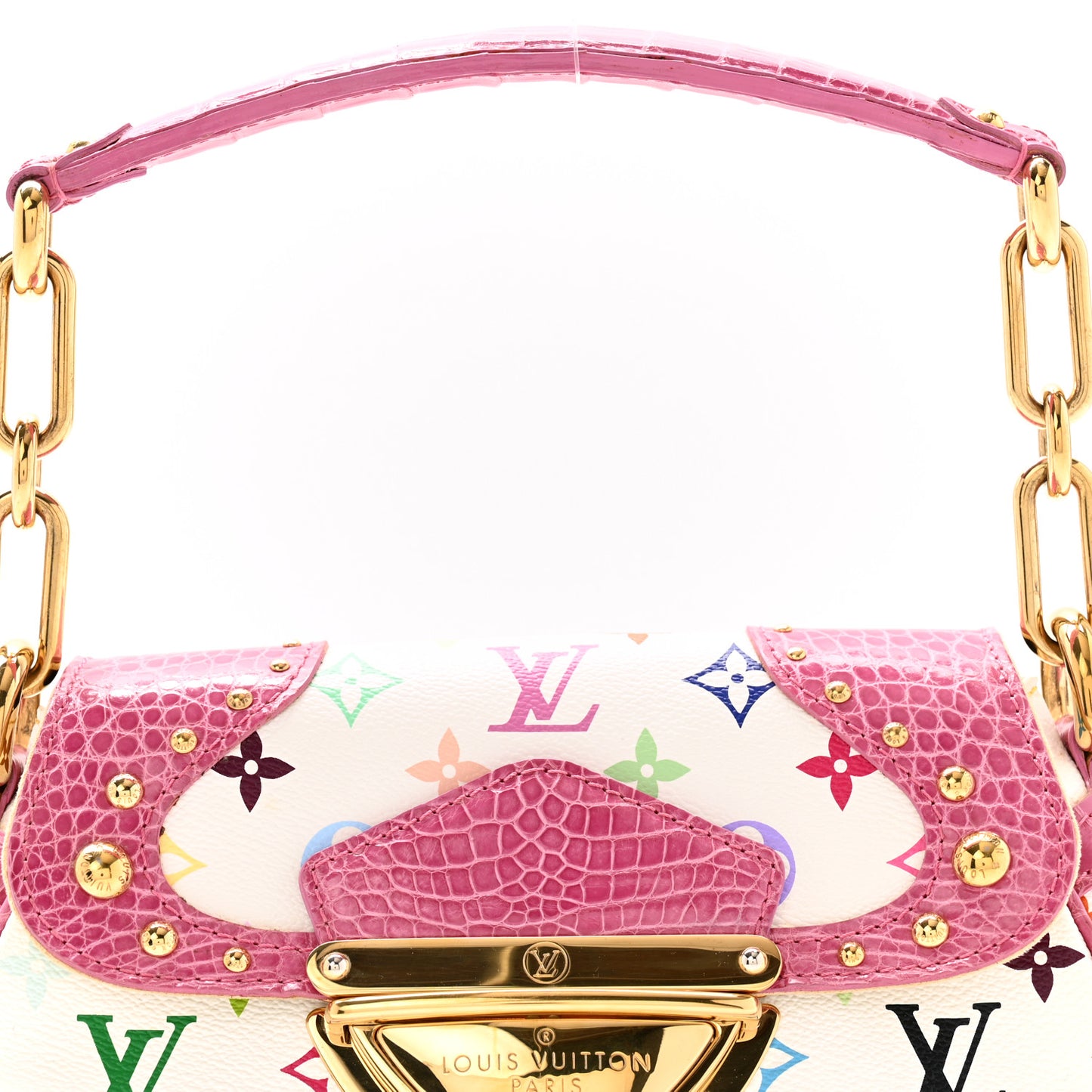 Monogram Multicolor Alligator Marilyn White