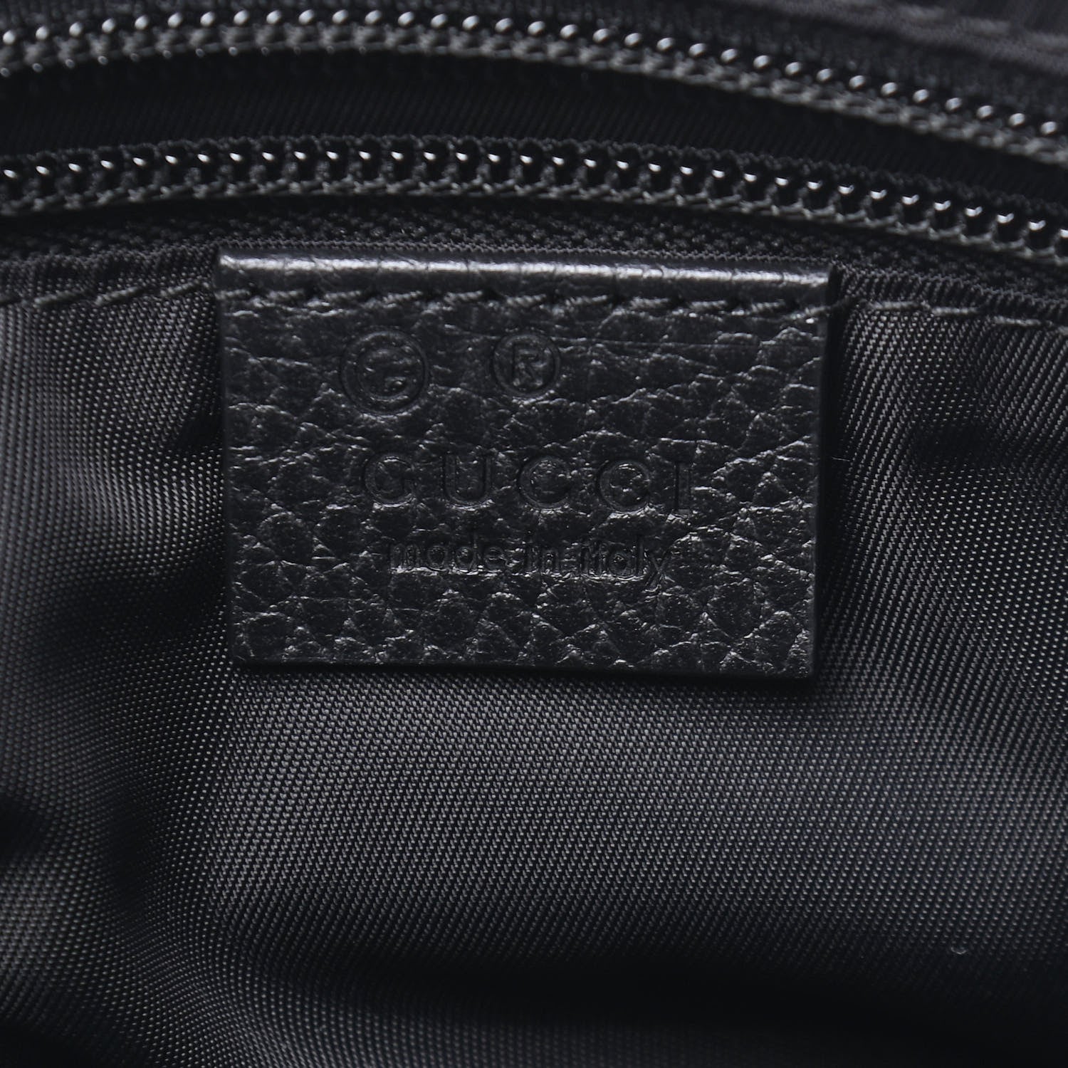 Gucci Nylon Monogram Dollar Calfskin Flat Messenger Bag Black 5 of 6
