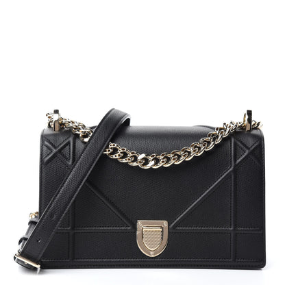Christian Dior Grained Calfskin Small Diorama Flap Bag Black 1 of 12