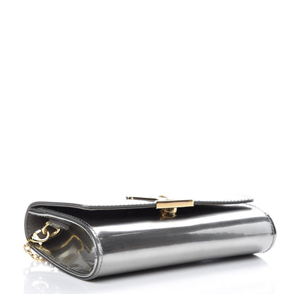 Louis Vuitton Patent Louise PM Chain Clutch Gris Metal 4 of 8