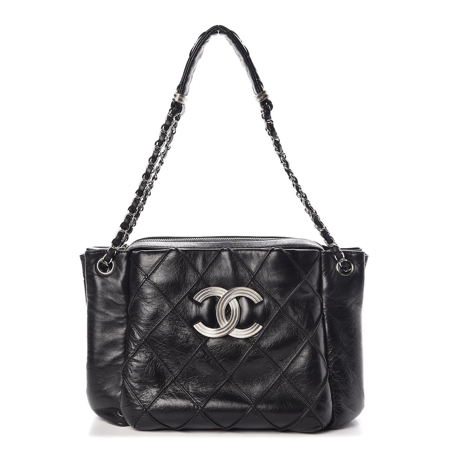 Chanel Lambskin Accordion Shoulder Bag Black 1 of 9
