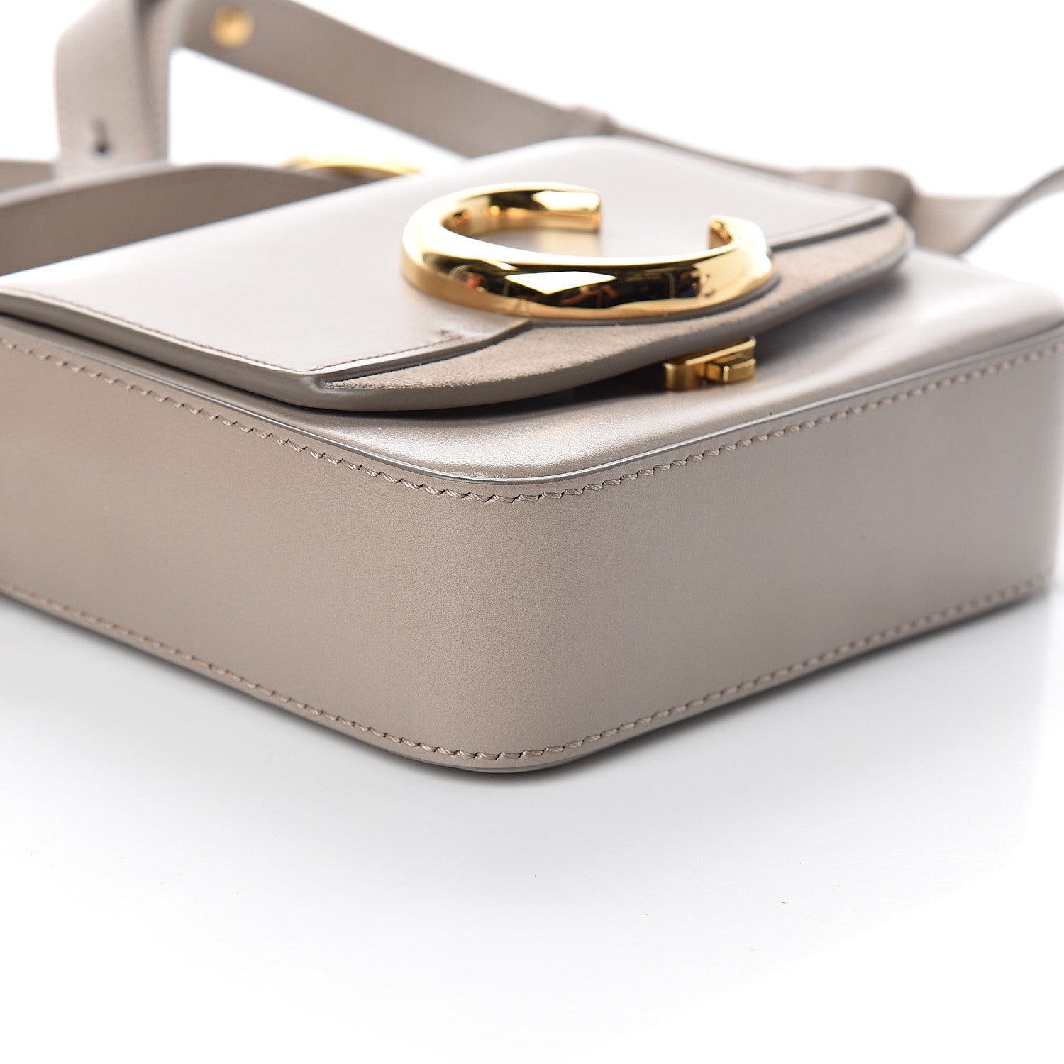 Chloe Shiny Calfskin Suede Mini C Double Carry Motty Grey 6 of 7
