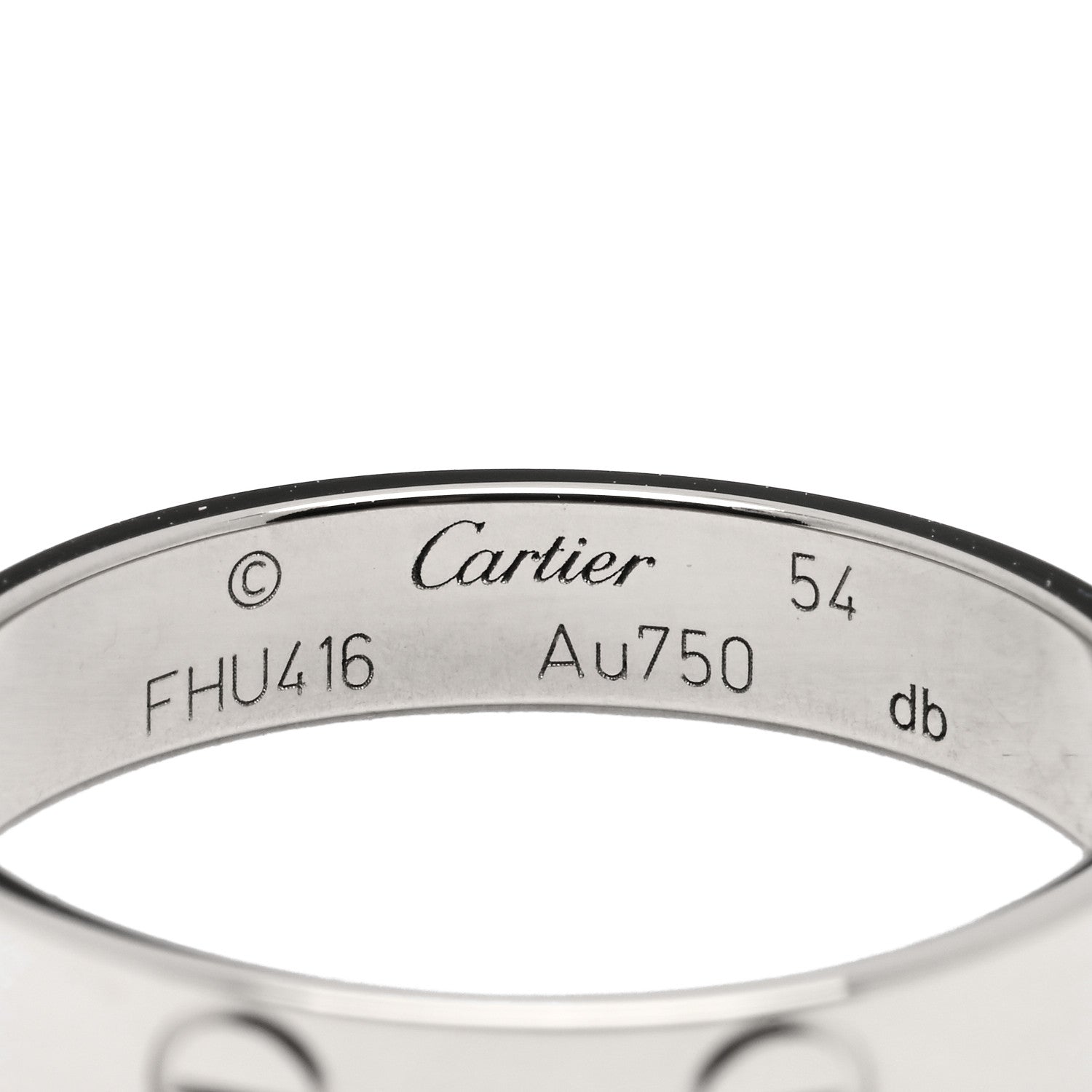 Cartier 18K White Gold 3.5mm LOVE Wedding Band Ring 54 6.75 4 of 4