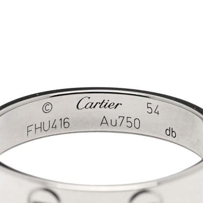 Cartier 18K White Gold 3.5mm LOVE Wedding Band Ring 54 6.75 4 of 4