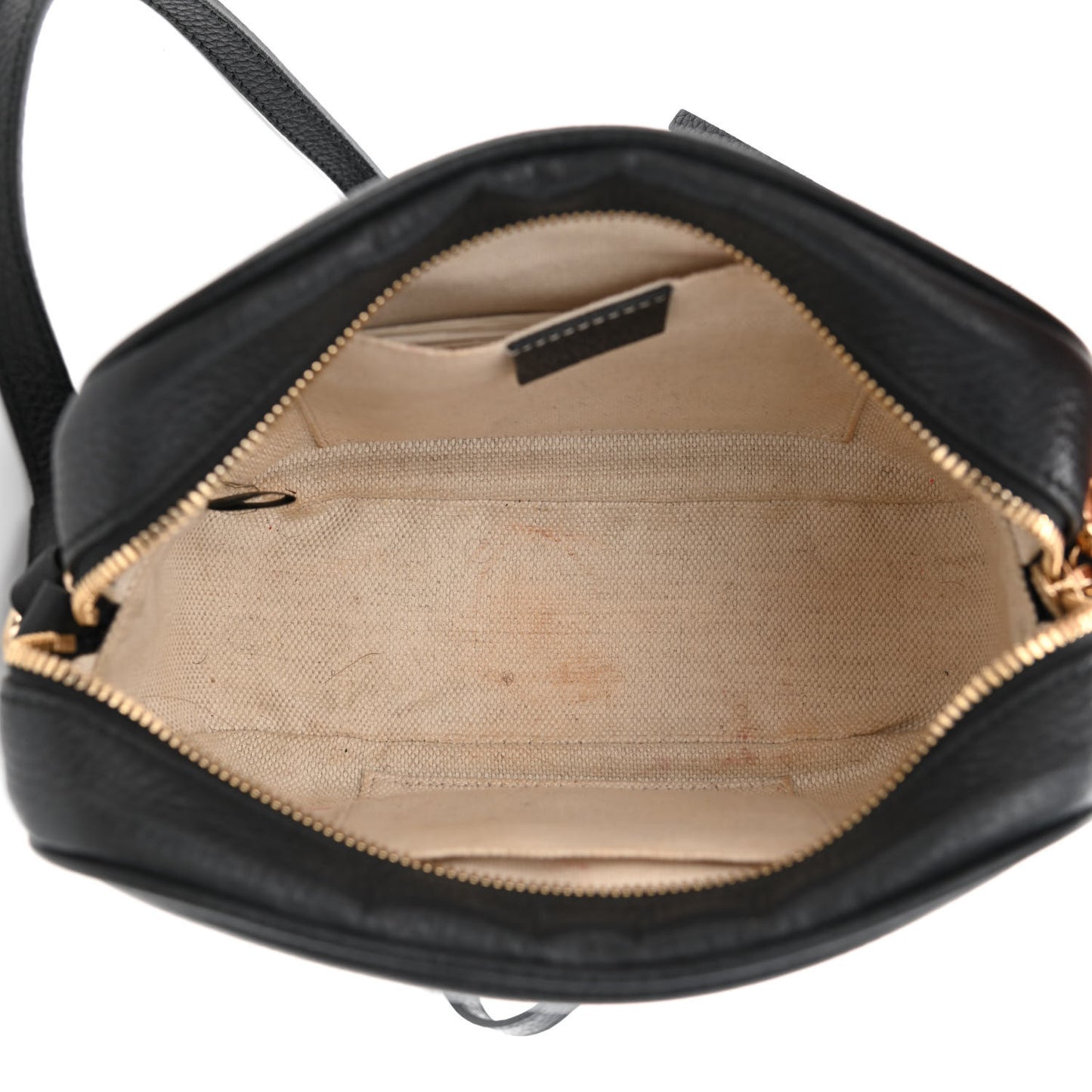 Pebbled Calfskin Small Soho Disco Bag Black