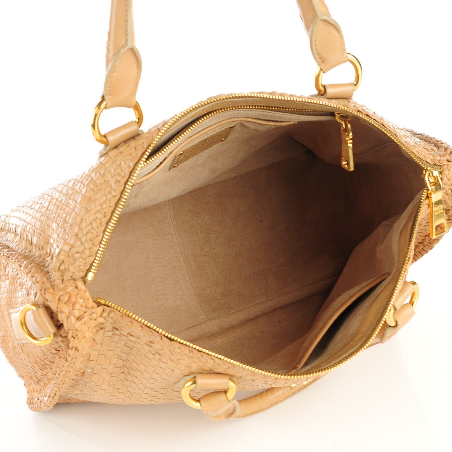Prada Goatskin Woven Tote Linfa 8 of 8