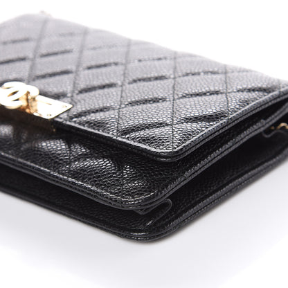 Chanel Caviar Quilted Golden Class Wallet On Chain WOC Black 10 of 11