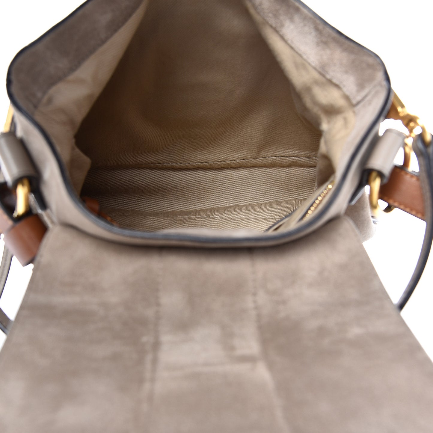 Suede Calfskin Small Lexa Shoulder Bag Motty Grey