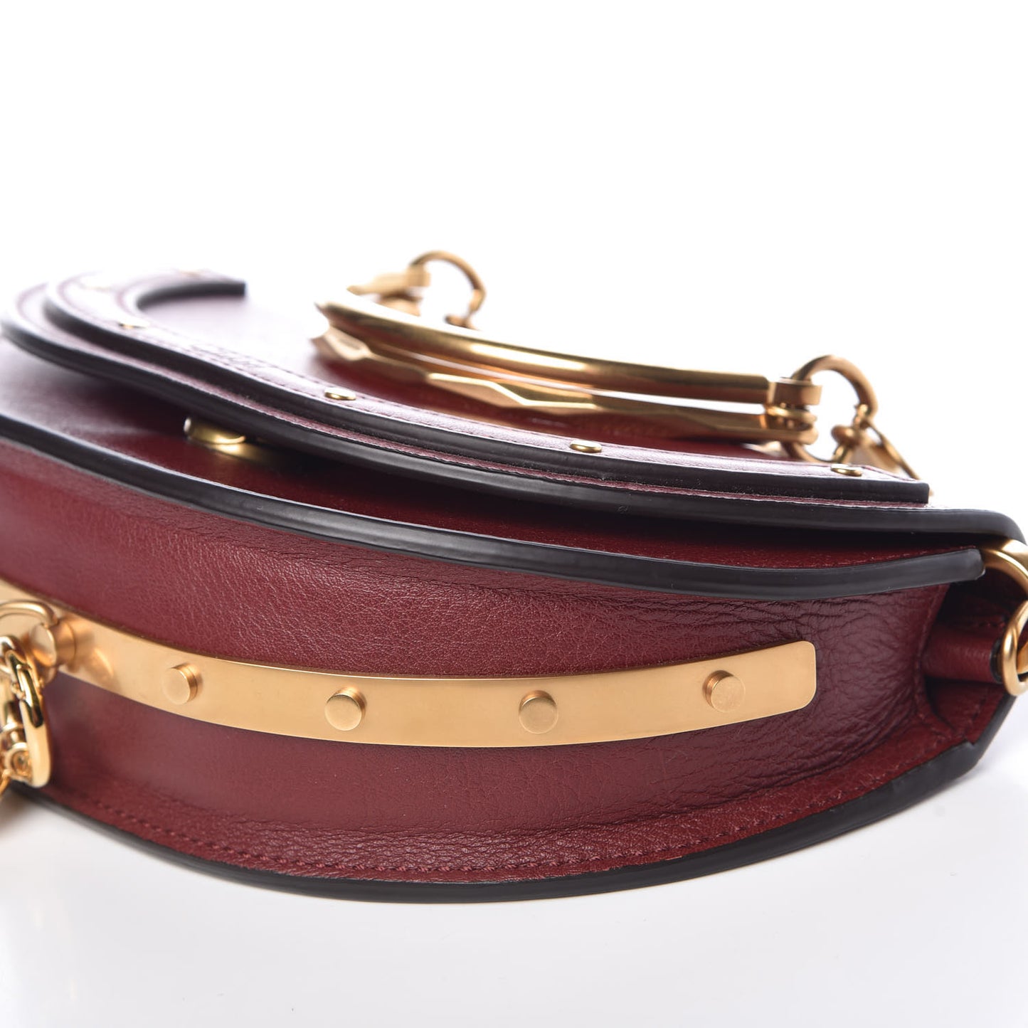 Calfskin Small Nile Bracelet Minaudiere Bag Plum Purple