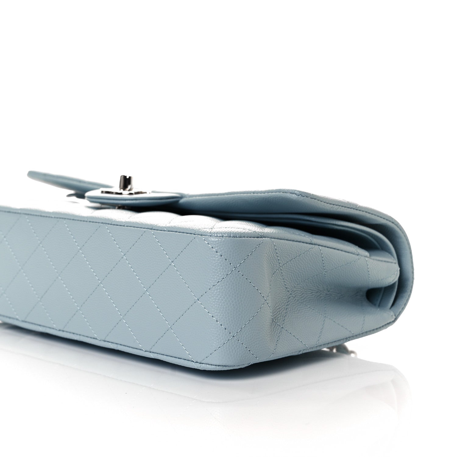 Chanel Caviar Quilted Medium Double Flap Light Blue 7 of 9