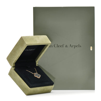 Van Cleef & Arpels 18K Yellow Gold Black Onyx Vintage Alhambra Pendant Necklace 5 of 5