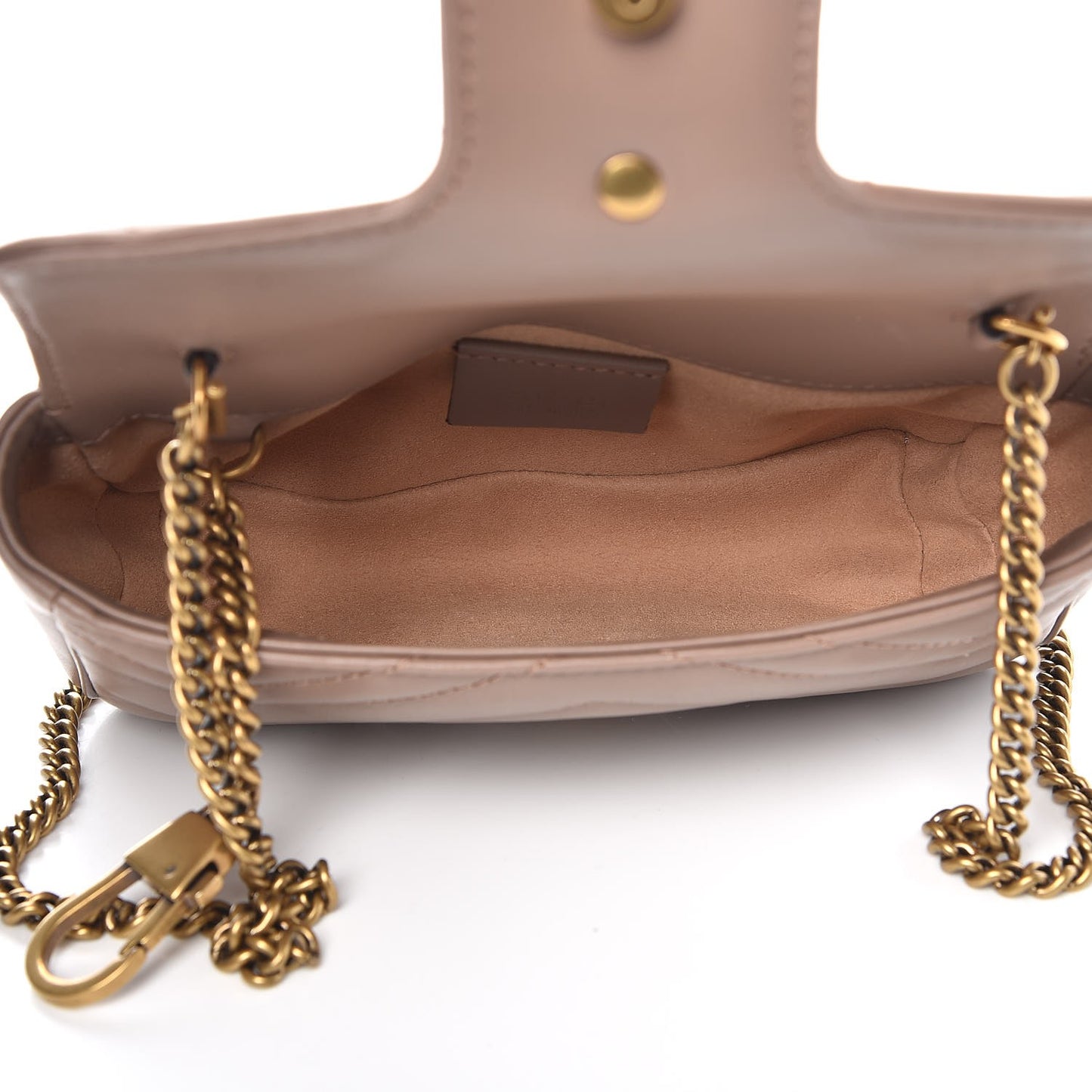 Calfskin Matelasse Super Mini GG Marmont Shoulder Bag Porcelain Rose