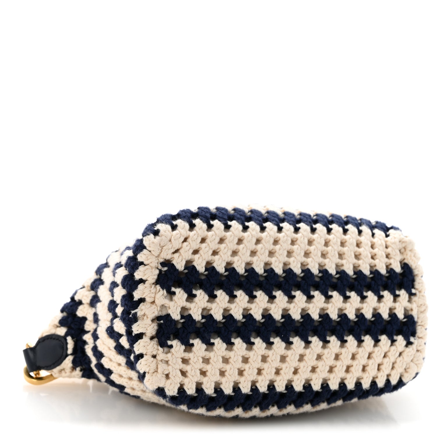 Miu Miu Fabric Crochet Pouch Blue White 4 of 10