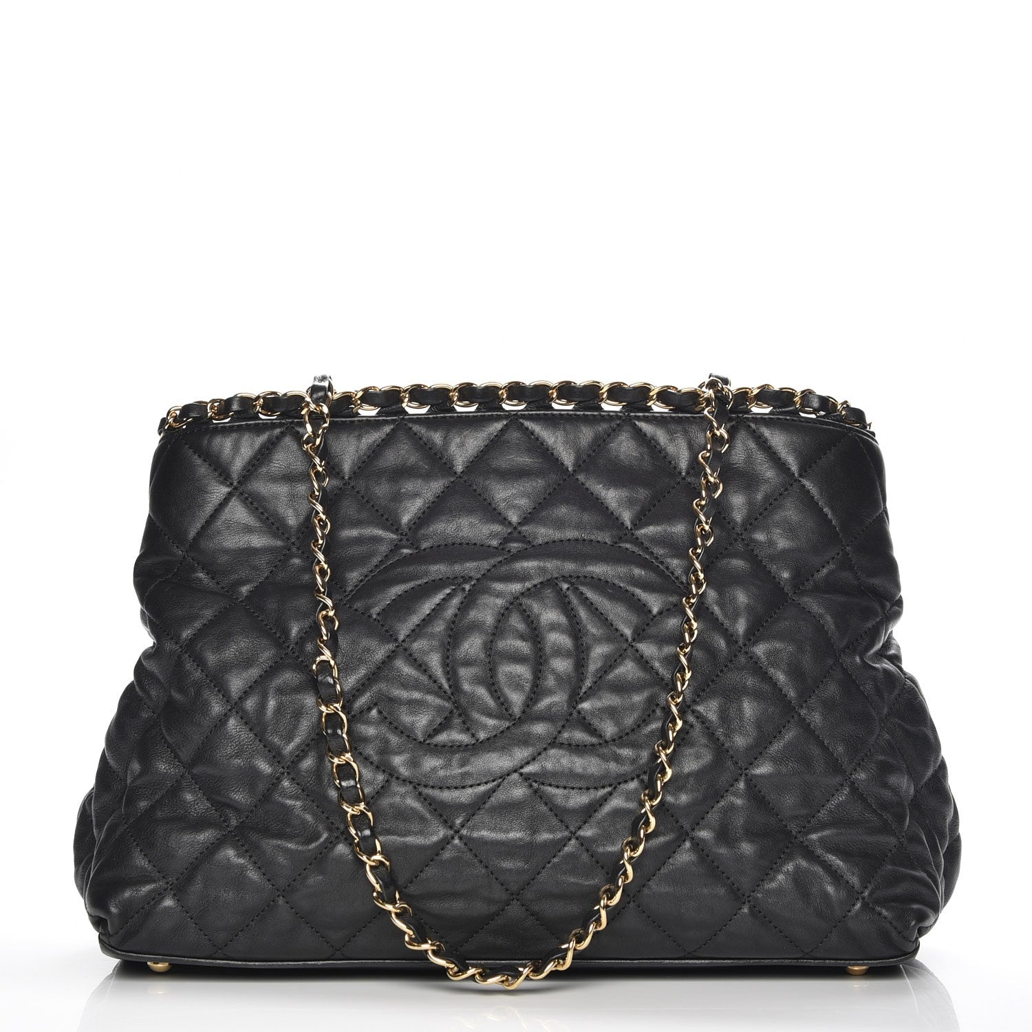 Chanel Calfskin Quilted Small Chain Me Tote Black 1 of 9