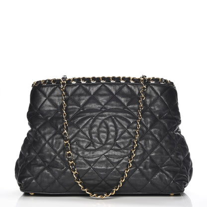 Chanel Calfskin Quilted Small Chain Me Tote Black 1 of 9