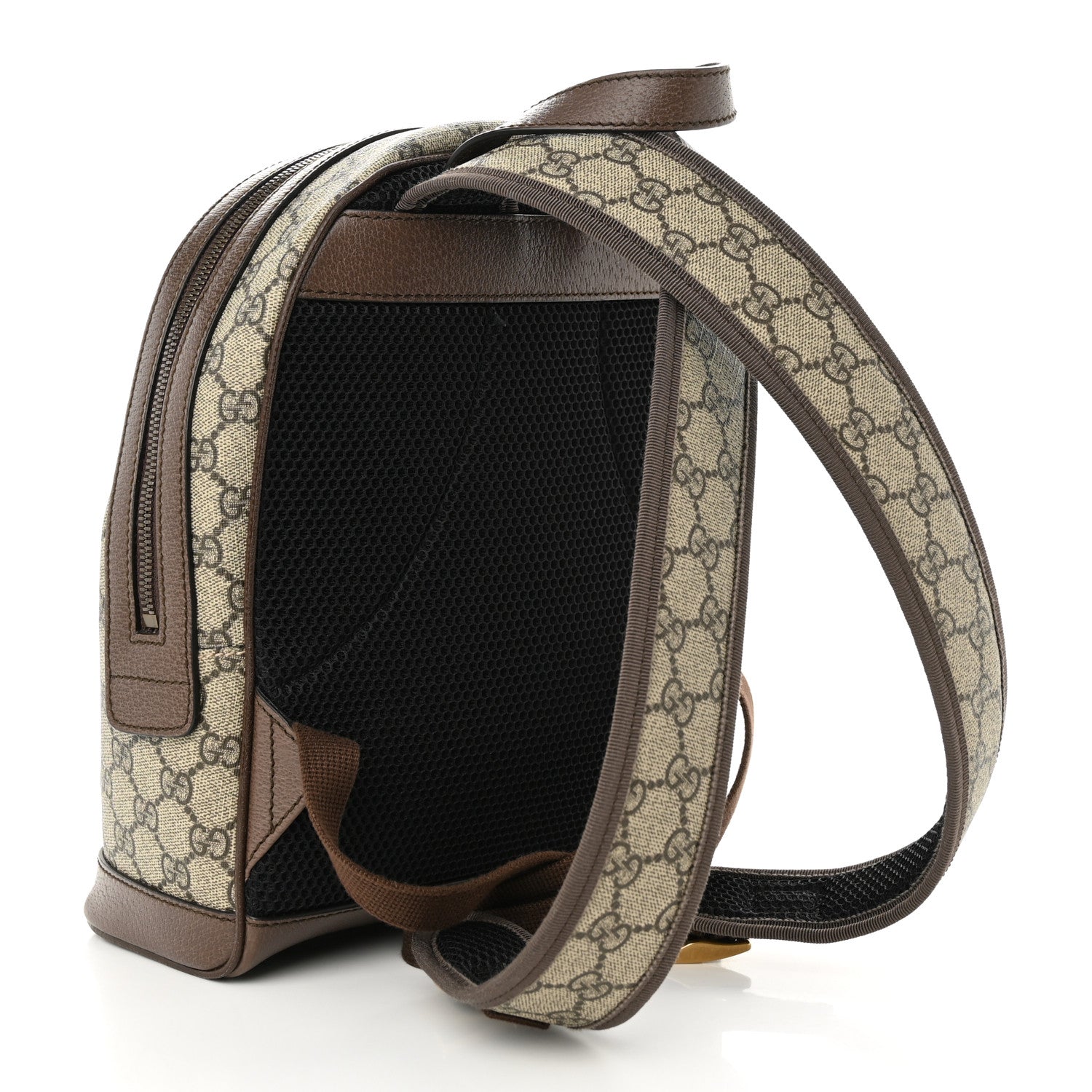 Gucci GG Supreme Monogram Calfskin Web Small Ophidia Day Backpack Beige Ebony New Acero 3 of 11