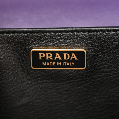 Prada City Calfskin Saffiano Cahier Bag Purple Black 6 of 13