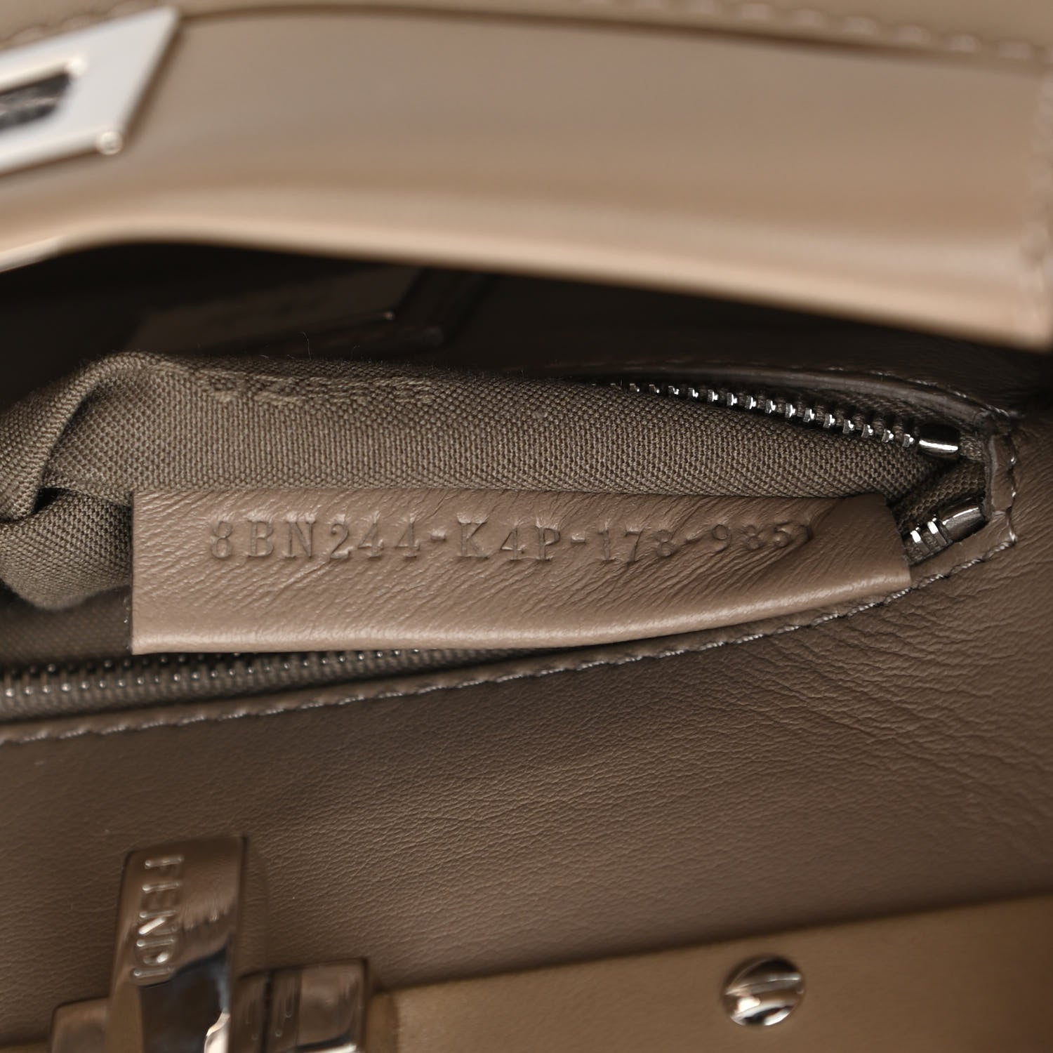 Fendi Nappa Mini Peekaboo Iconic Satchel Tortora 8 of 13