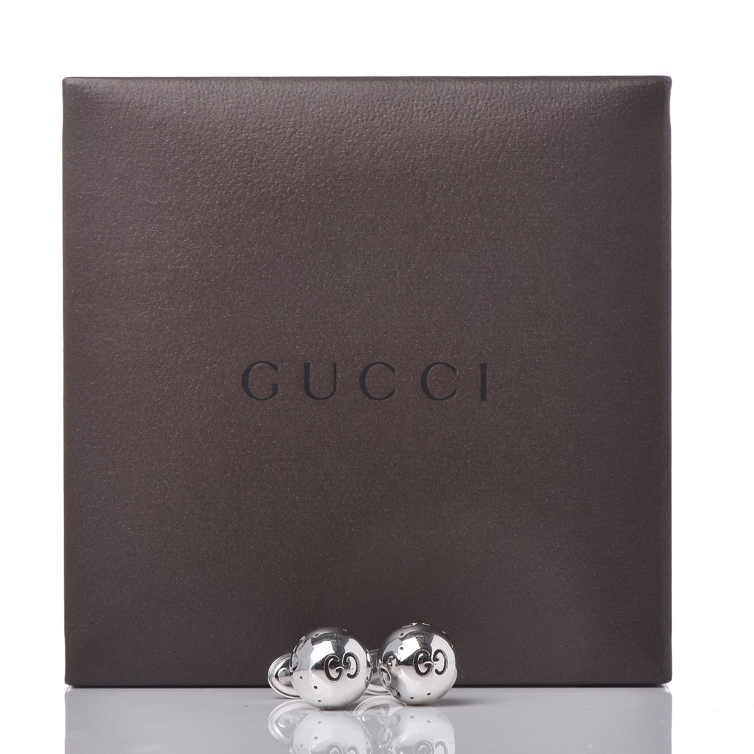 Gucci 18K White Gold Icon Ball Stud Earrings 6 of 6