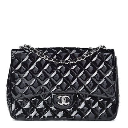 Chanel Patent Quilted Jumbo Single Flap Black 1 of 15