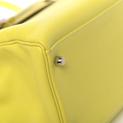 Hermes Epsom Candy Kelly Retourne 35 Lime Gris Perle 18 of 42