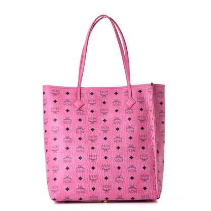MCM Visetos Kira North South Shopper Tote Pink 1 of 8