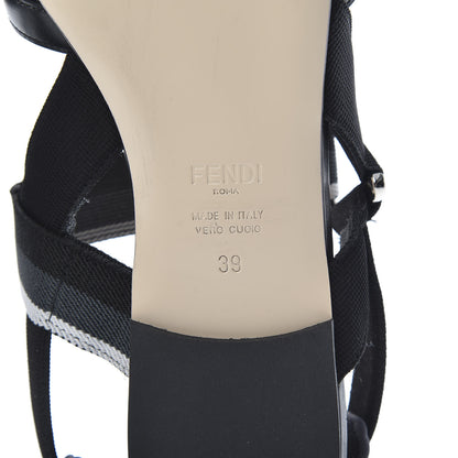 Fendi PVC Calfskin FF Colibri Slingback Ballerina Flats 39 Black 6 of 8