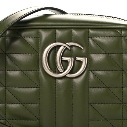Gucci Calfskin Matelasse Aria Small GG Marmont Chain Shoulder Bag Military Wood 8 of 10