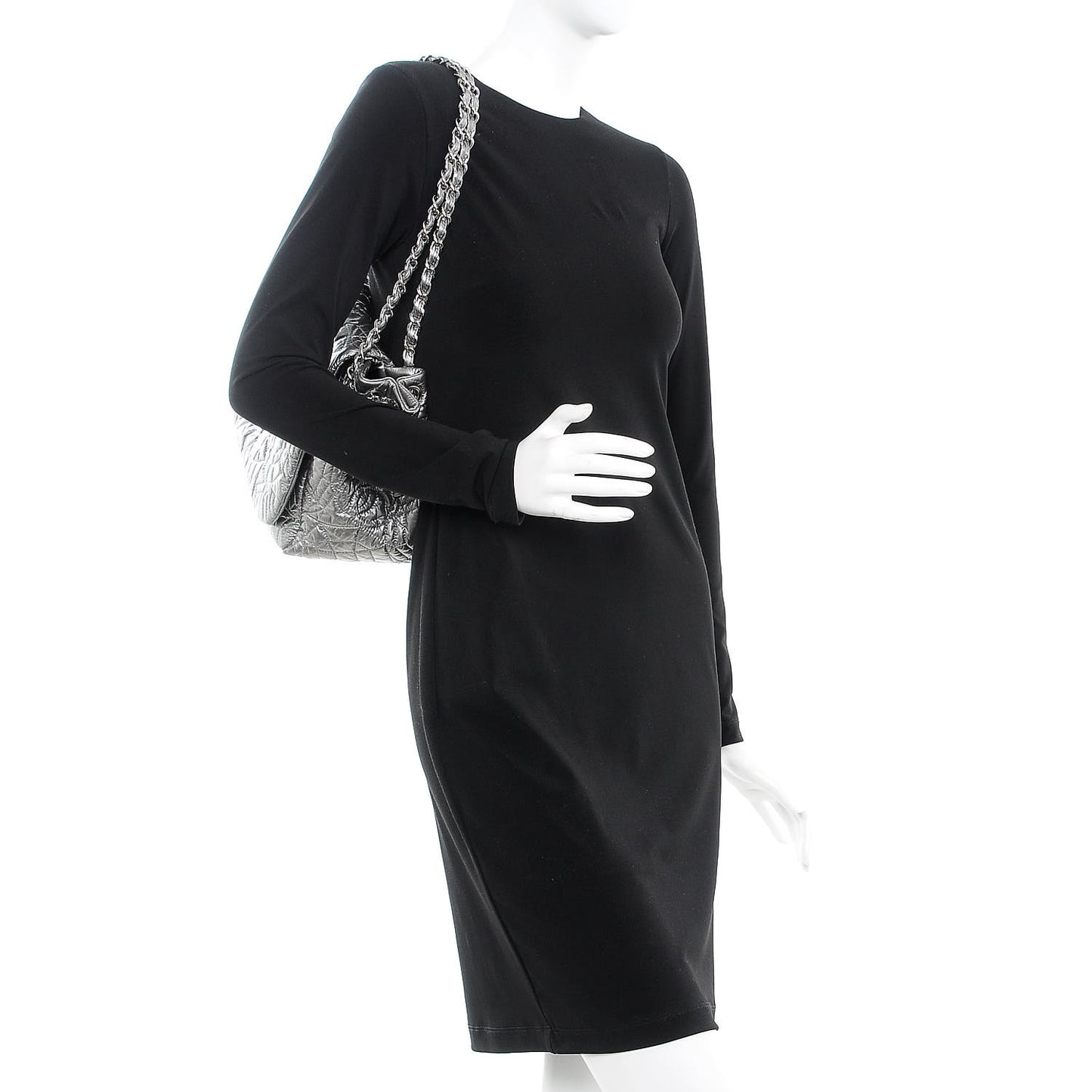 Vinyl Graphic Edge Accordion Flap Bag Silver