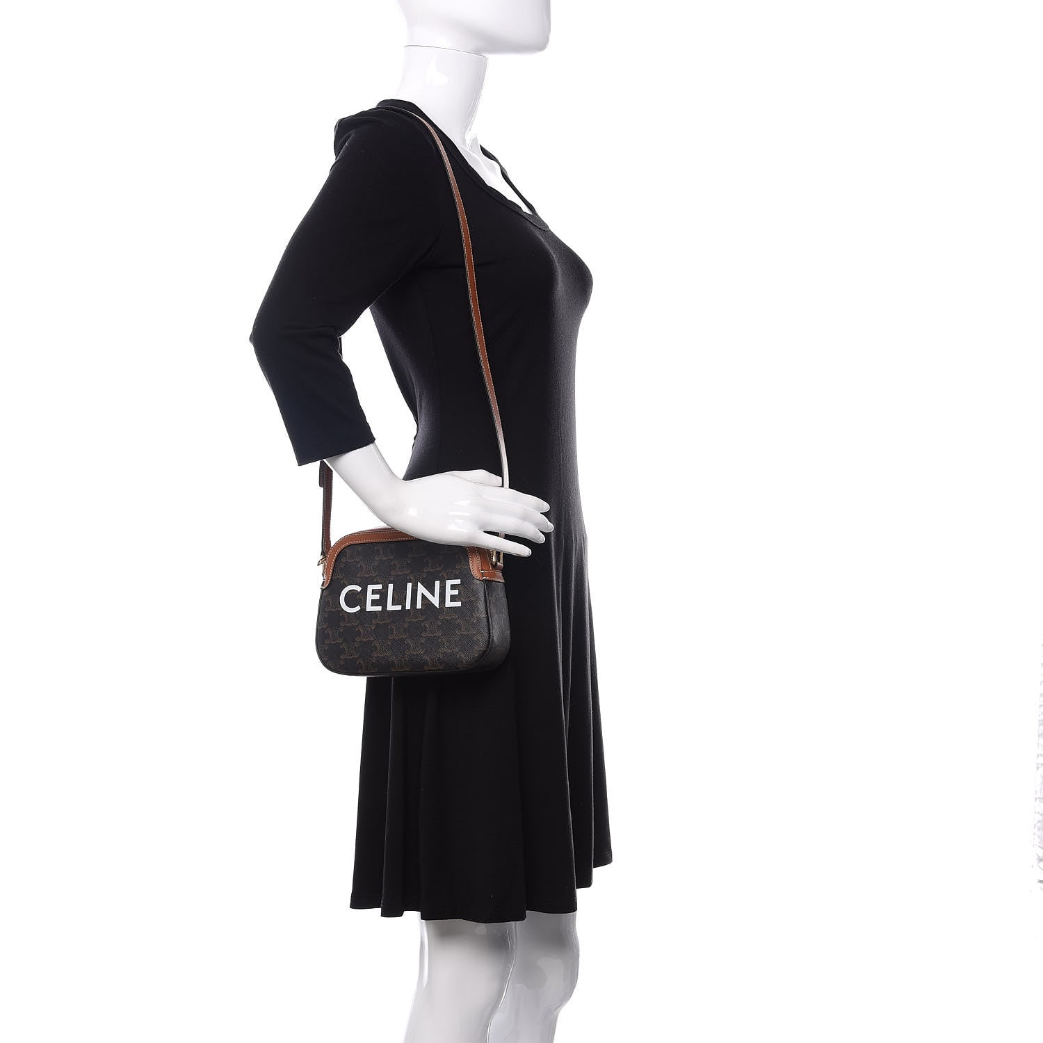 Celine Triomphe Canvas Small Camera Bag Tan 2 of 9