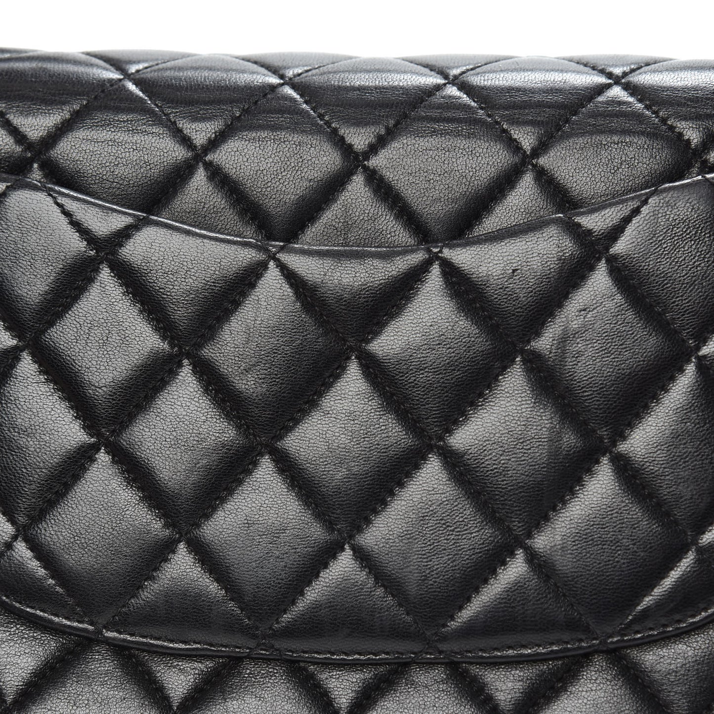 Lambskin Quilted Medium Rectangular Kelly Flap Bag Black