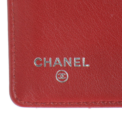 Chanel Patent Quilted Yen Wallet Red 5 of 8