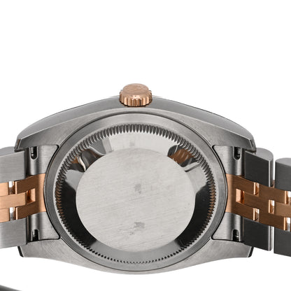 Rolex Stainless Steel 18K Everose Gold Diamond 36mm Oyster Perpetual Datejust Watch Silver 116231 4 of 5