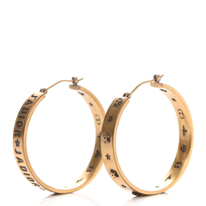 Christian Dior Metal J'Adior Star Hoop Earrings Aged Gold 3 of 6