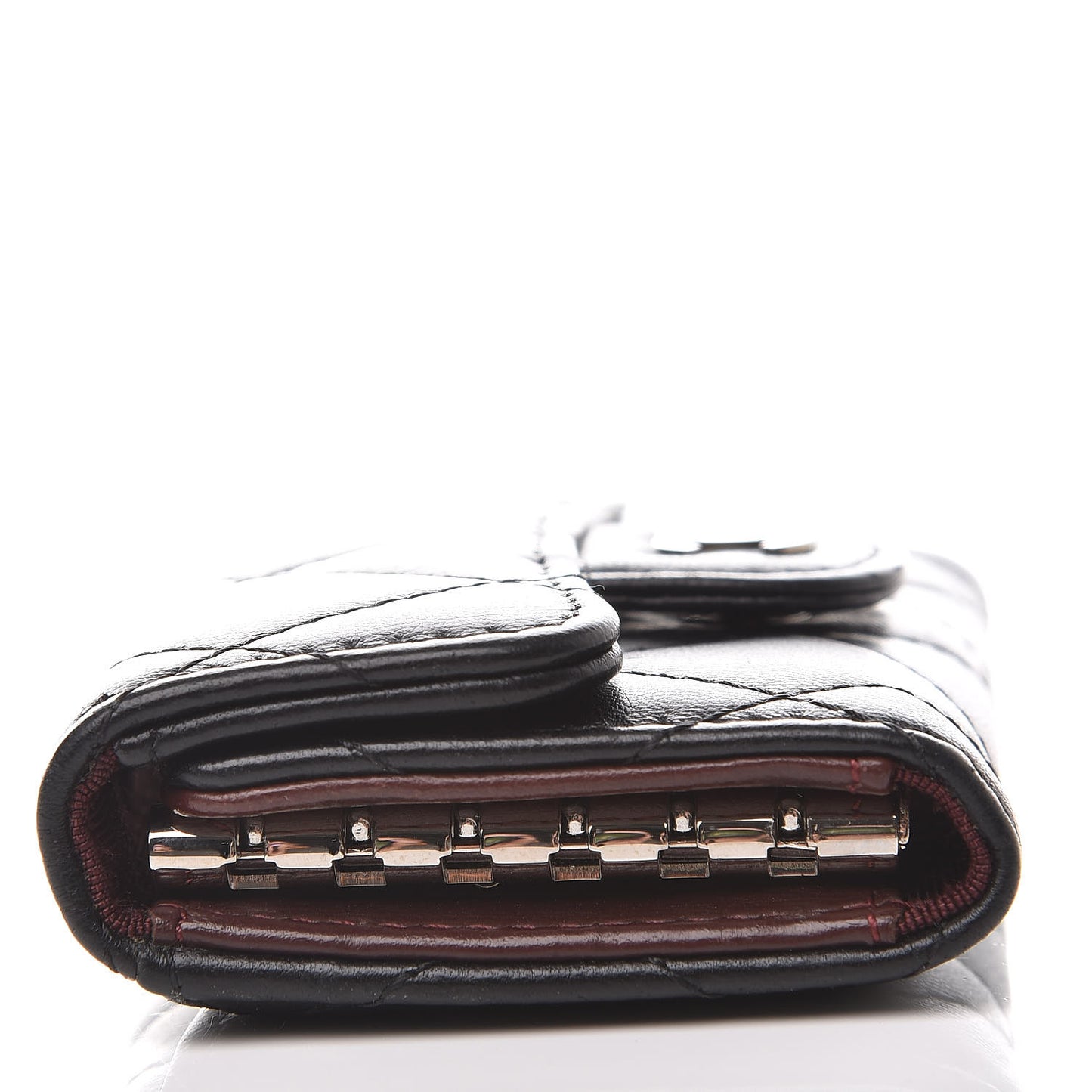 Lambskin Quilted 6 Key Holder Black