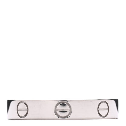 Cartier 18K White Gold 3.5mm LOVE Wedding Band Ring 55 7.25 3 of 5
