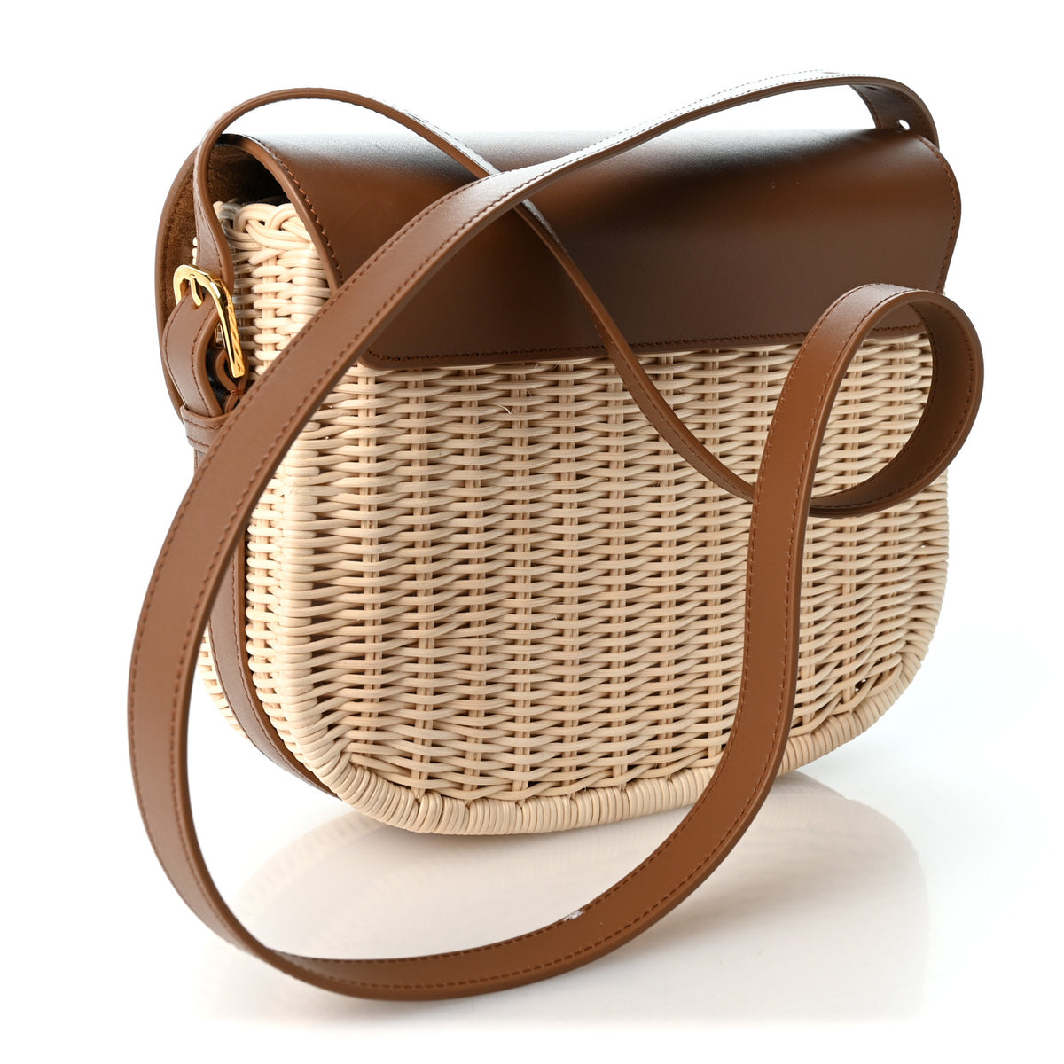Christian Dior Wicker Calfskin Medium Bobby Flap Golden Saddle 2 of 9