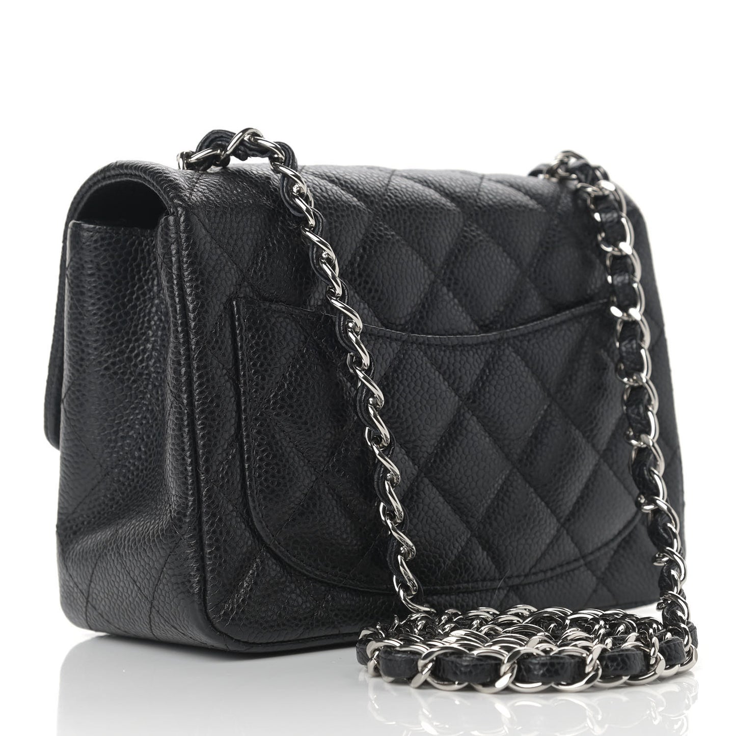 Caviar Quilted Mini Square Flap Black