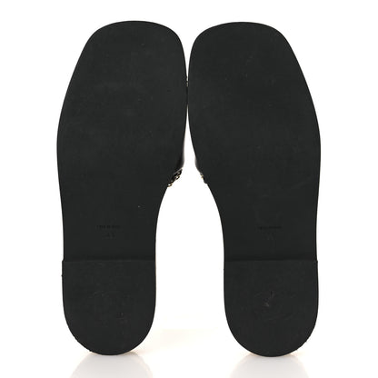 Chanel Lambskin Chain Cork Slide Sandals 38 Black 7 of 11