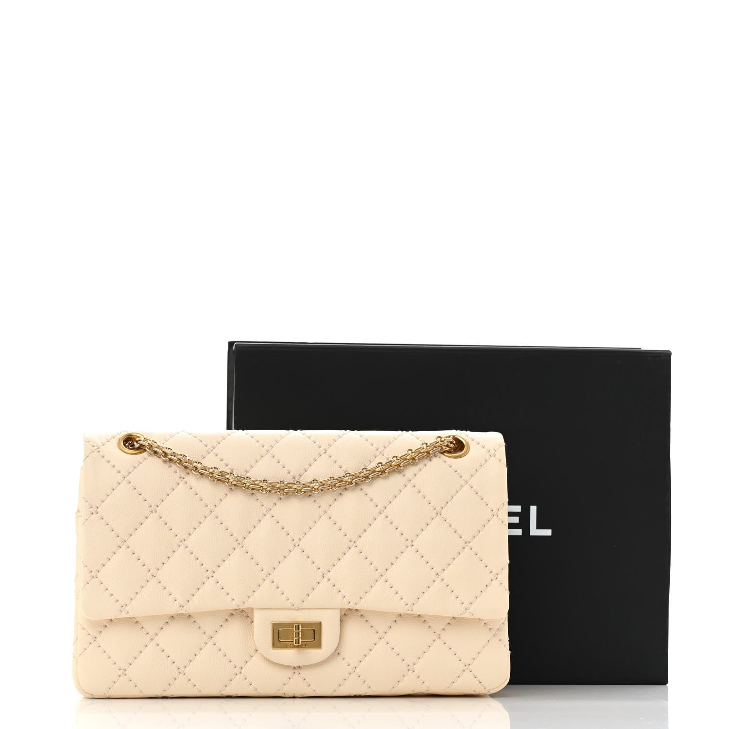 Chanel Aged Calfskin Quilted 2.55 Reissue 226 Flap Ivory 15 of 15