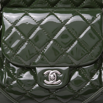Chanel Patent Quilted Large Coco Shine Shopping Tote Dark Green 10 of 11